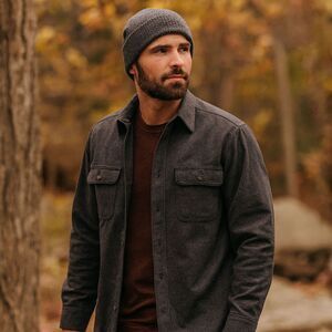 Stoic Hemlock Chamois Shirt Mens Size S Charcoal Heavy Flannel Shacket Outdoor